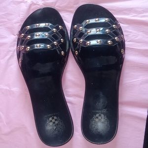 Vince Camuto, size 9 M, Jelly sandals, black/gold